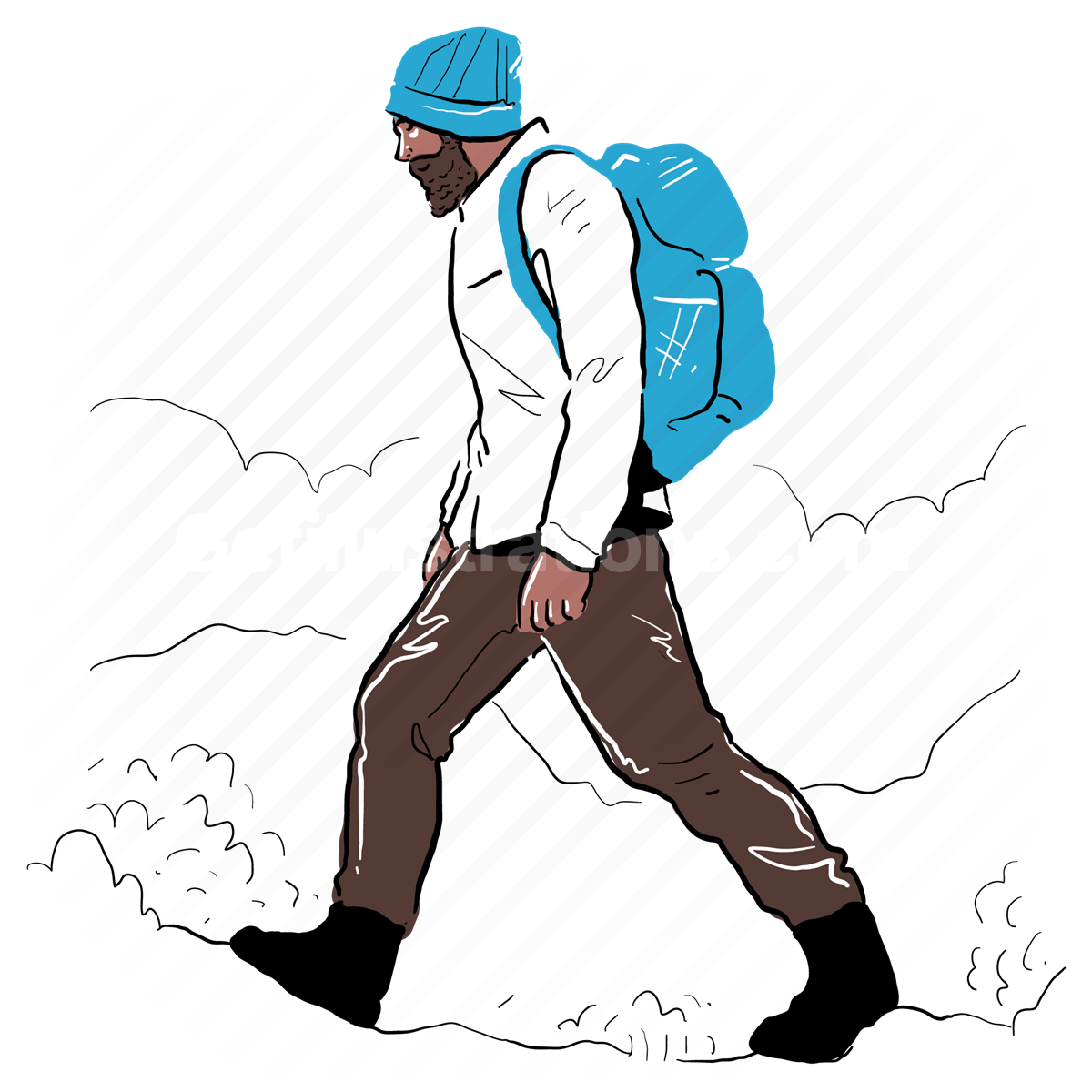backapck, hiker, bag, man, people, abroad, outdoors, activity
